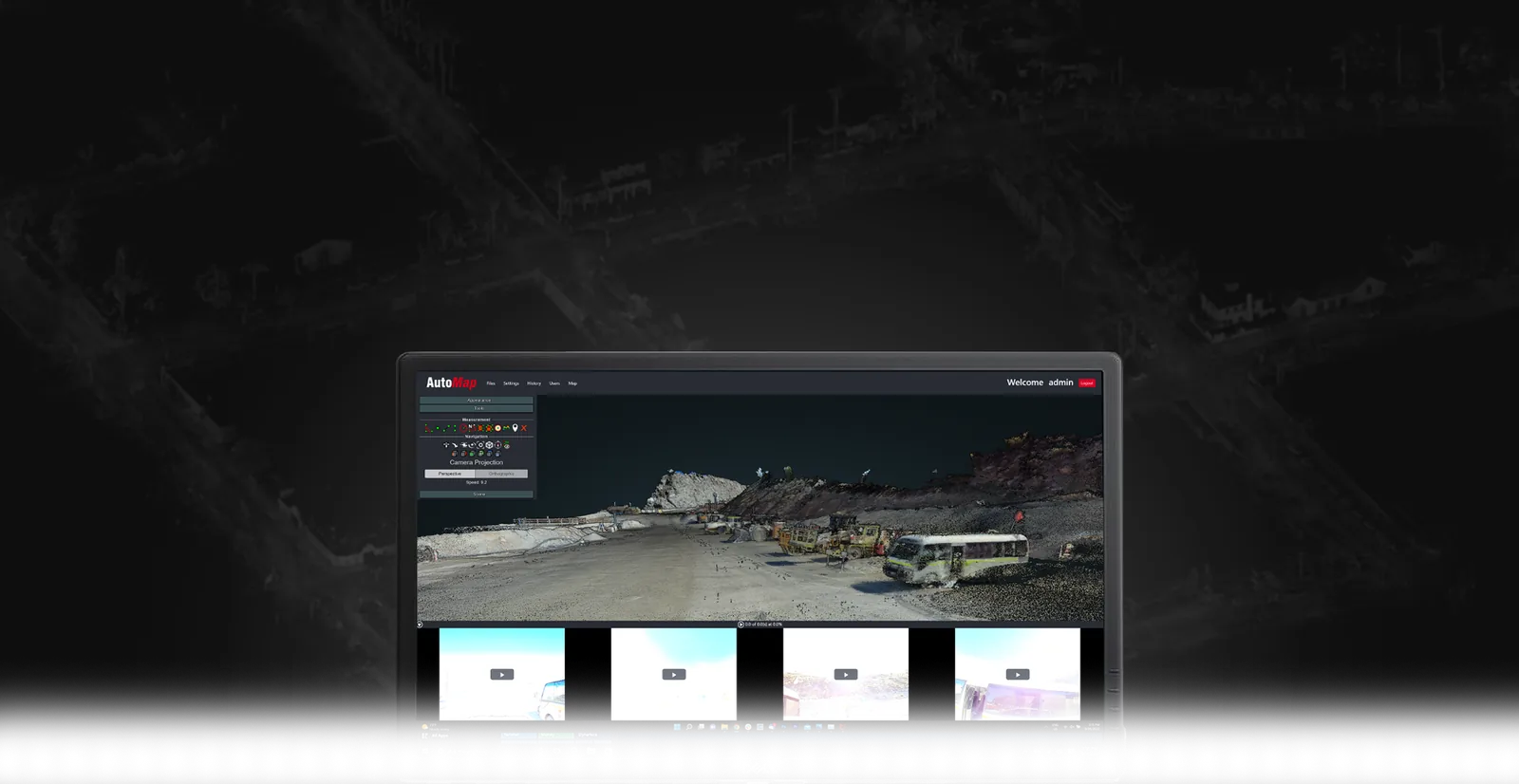 The OrbisFuse browser interface viewing a colourised point cloud