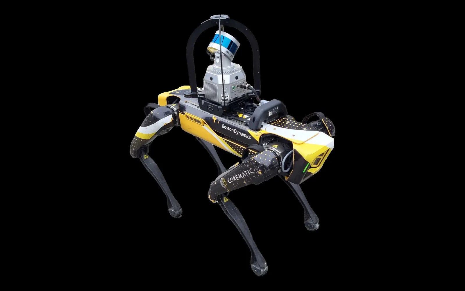 Boston Dynamics Spot robot carrying an AutoMap SLAM scanner