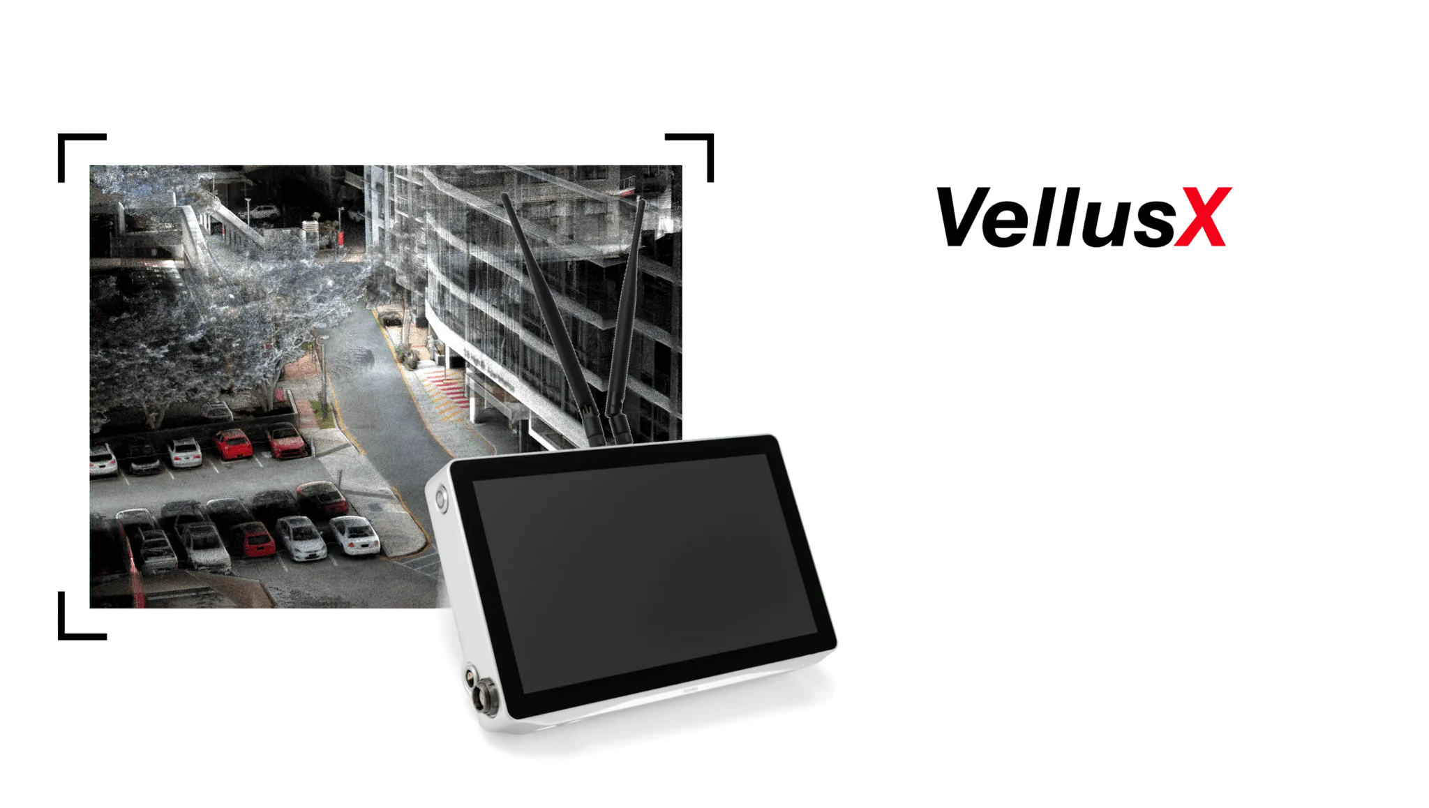 VellusX scanner and a sample colourised point cloud